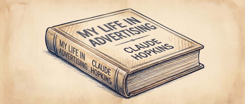 A colored pencil drawing of my life in advertising, Claude Hopkins.